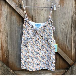 NWT Macy’s CeCe Ruffle Floral Tank Small